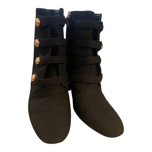 Tory Burch Black Marissa Wool Bootie Size 9.5 - Picture 3 of 10